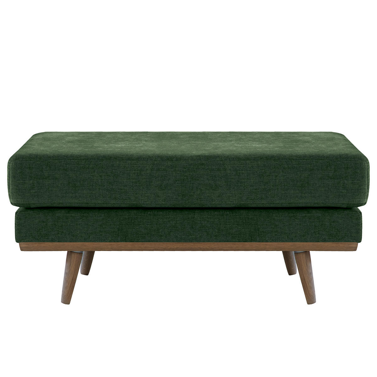 POLSTERHOCKER - Dunkelgrün/Eichefarben, Textil (85/43/60cm) - home24