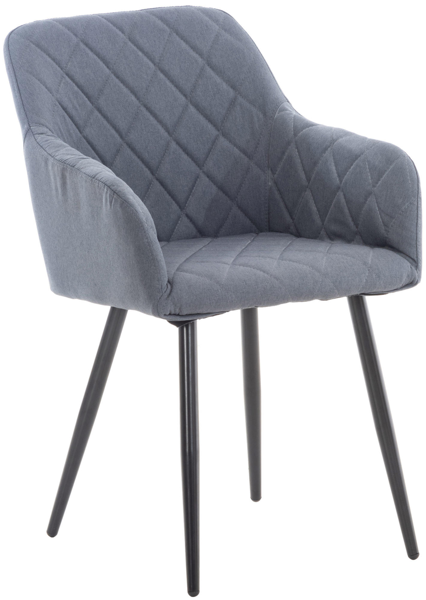 ESSZIMMERSTUHL Shyva Stoff, Gestell Metall matt Schwarz Dunkelgrau - Dunkelgrau/Schwarz, Textil/Metall (47/84/44cm) - TPFLiving