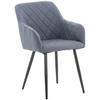 ESSZIMMERSTUHL Shyva Stoff, Gestell Metall matt Schwarz Dunkelgrau - Dunkelgrau/Schwarz, Textil/Metall (47/84/44cm) - TPFLiving