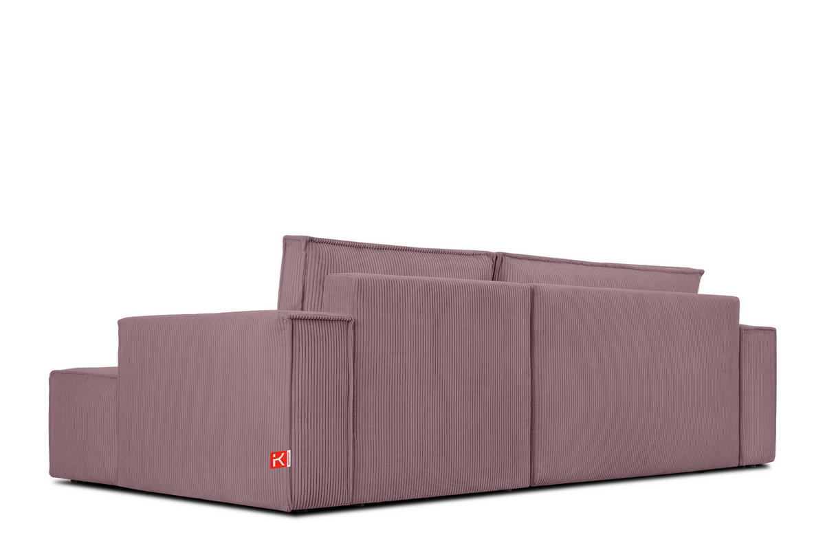 ECKSCHLAFSOFA-RECHTS NAPI in Pet Friendly Cord-Stoff, hellviolett - Violett/Schwarz, Textil (262/148cm) - KONSIMO®