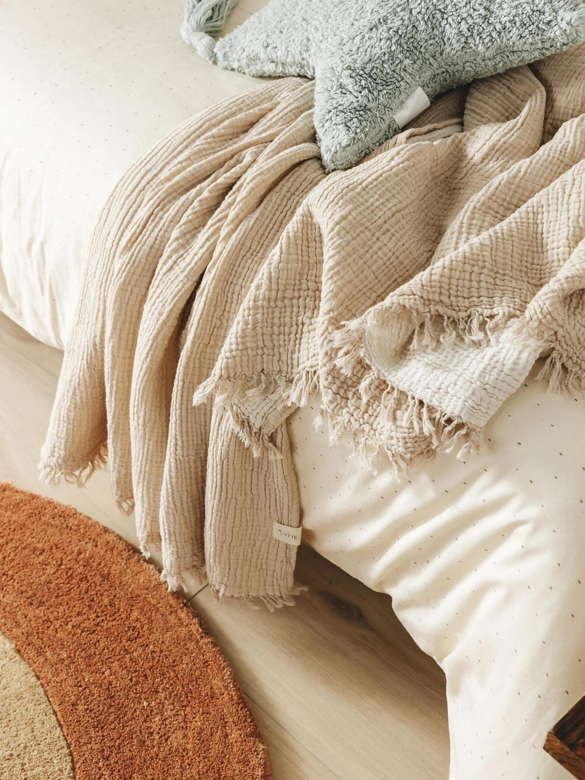 BAUMWOLLDECKE Lilo Cream/Beige 130x170 cm - Creme, Textil (130/170cm) - Lytte