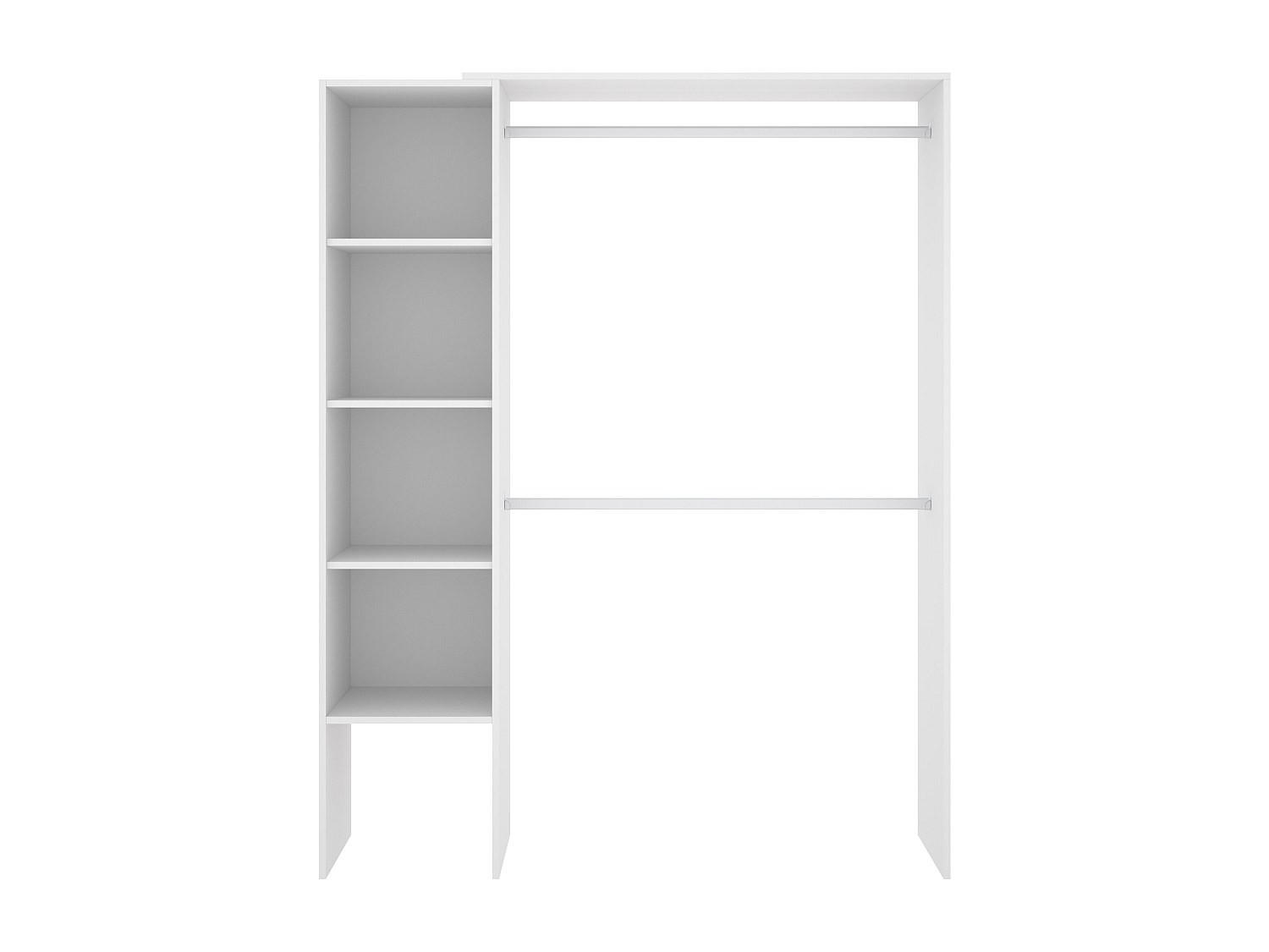 OFFENER Kleiderschrank - 110 cm, 140 cm x 40 cm - holz - weiß Belvana - Weiß, Holz (110/187/40cm) - Vente-Unique