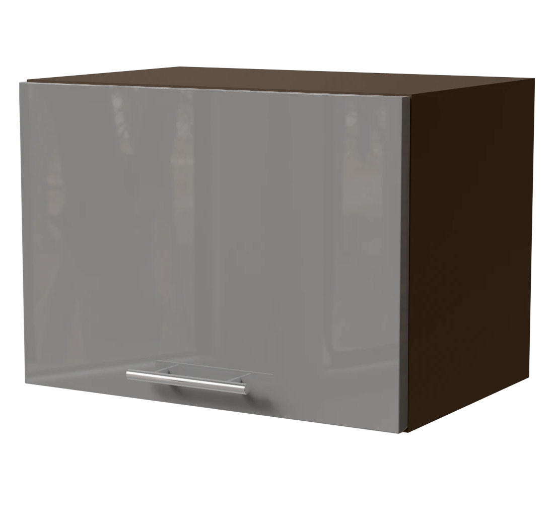 KLAPPHÄNGESCHRANK Essen W4B/50 Grau Hochglanz / Lava Matt 50 / 32,5 / 36cm - Dunkelgrau/Grau, Holz/Holzwerkstoff (50/36/32.5cm) - Feldmann-Wohnen