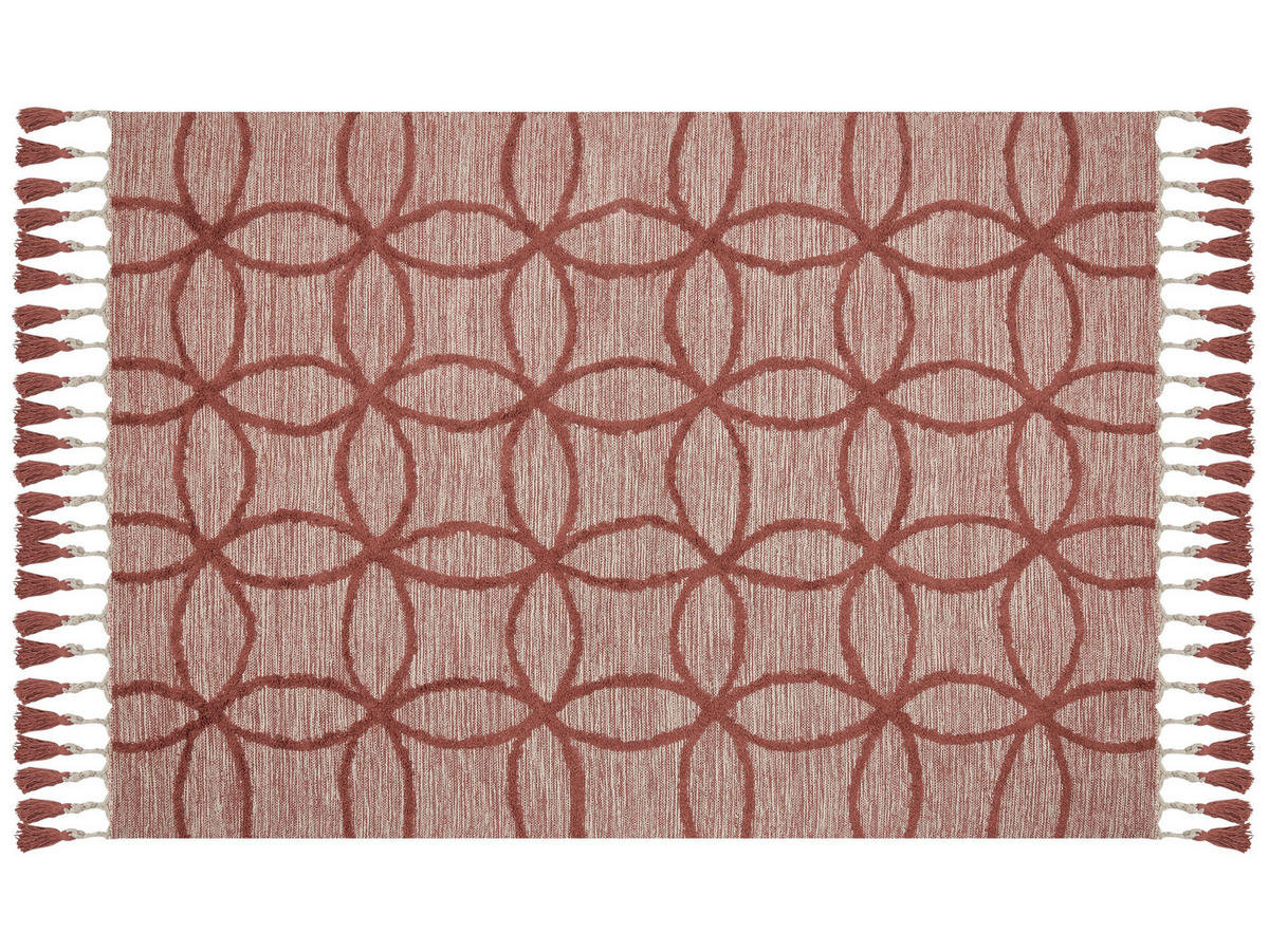 KURZFLOR-TEPPICH Kirsehir 230/160 cm - Rot, Textil (160/230cm) - Beliani