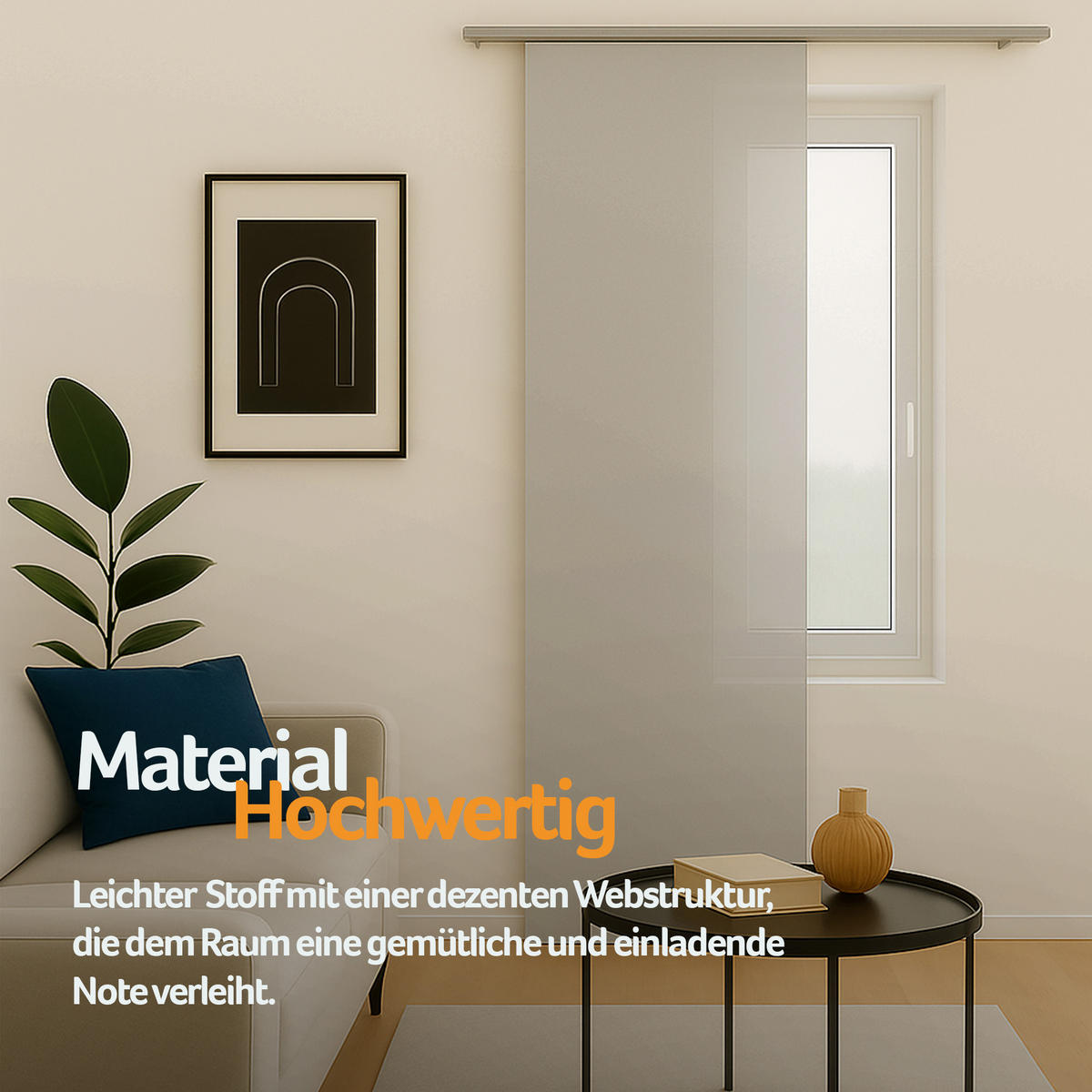 FLÄCHENVORHANG blickdicht 60x245 cm Hellgrau mit Technik - Hellgrau, Textil (60/245cm)