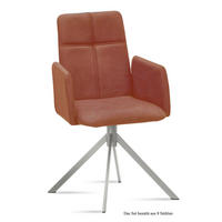 ARMLEHNSTUHL (8er-Set) Dorisa 52x92x60 Edelstahl/Cognac - Edelstahlfarben/Cognac, Kunststoff (60/92/52cm) - 58aufmkessel