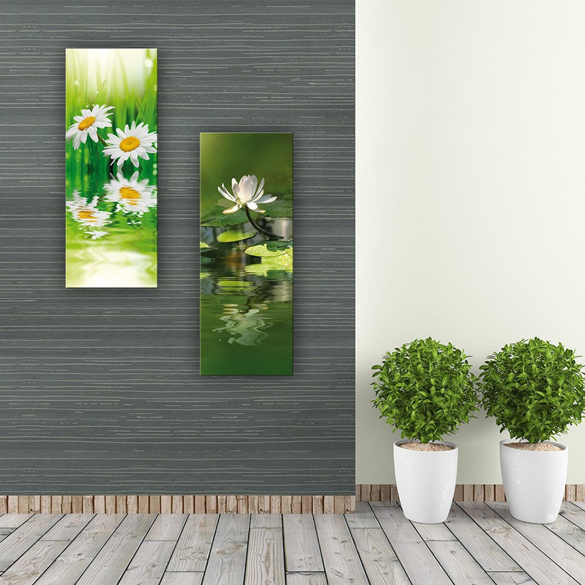 GLASBILD 30x80 cm Blumen - Gelb, Glas (30/80cm) - artissimo