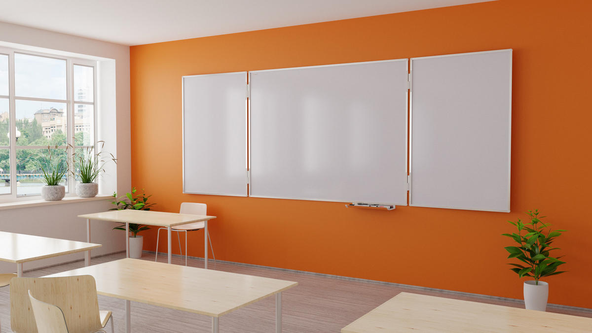 WHITEBOARD Magnetisch Klapptafel 5-flächig 120x90//240cm - Weiß, Metall (120/90/1.3cm) - ALLboards