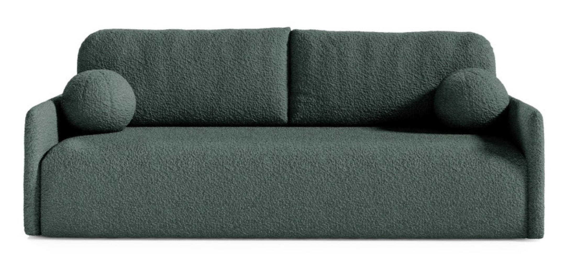 SOFA Grün GLOV In Bouclé Stoff Drei-Sitzer - Grün, Textil (206/95/87cm) - Sepro Meble