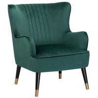 SESSEL Samtstoff dunkelgrün Varberg - Goldfarben/Schwarz, Textil (74/89/77cm) - Beliani