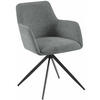 ARMLEHNENSTUHL Stoff grau - Schwarz/Grau, Textil/Metall (56/81/62cm) - CLP