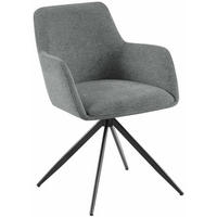 ARMLEHNENSTUHL Stoff grau - Schwarz/Grau, Textil/Metall (56/81/62cm) - CLP