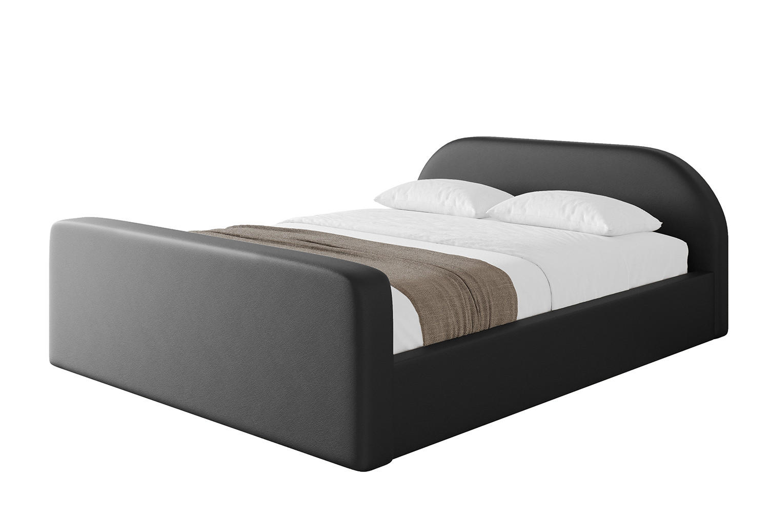 POLSTERBETT mit Bettkasten, Fußteil und Lattenrost, Boxbett ohne Matratze - TIVON-Z-V1 120x200 Schwarz Kunstleder - Schwarz Hochglanz, Holzwerkstoff/Textil (120/200cm) - ALTDECOR