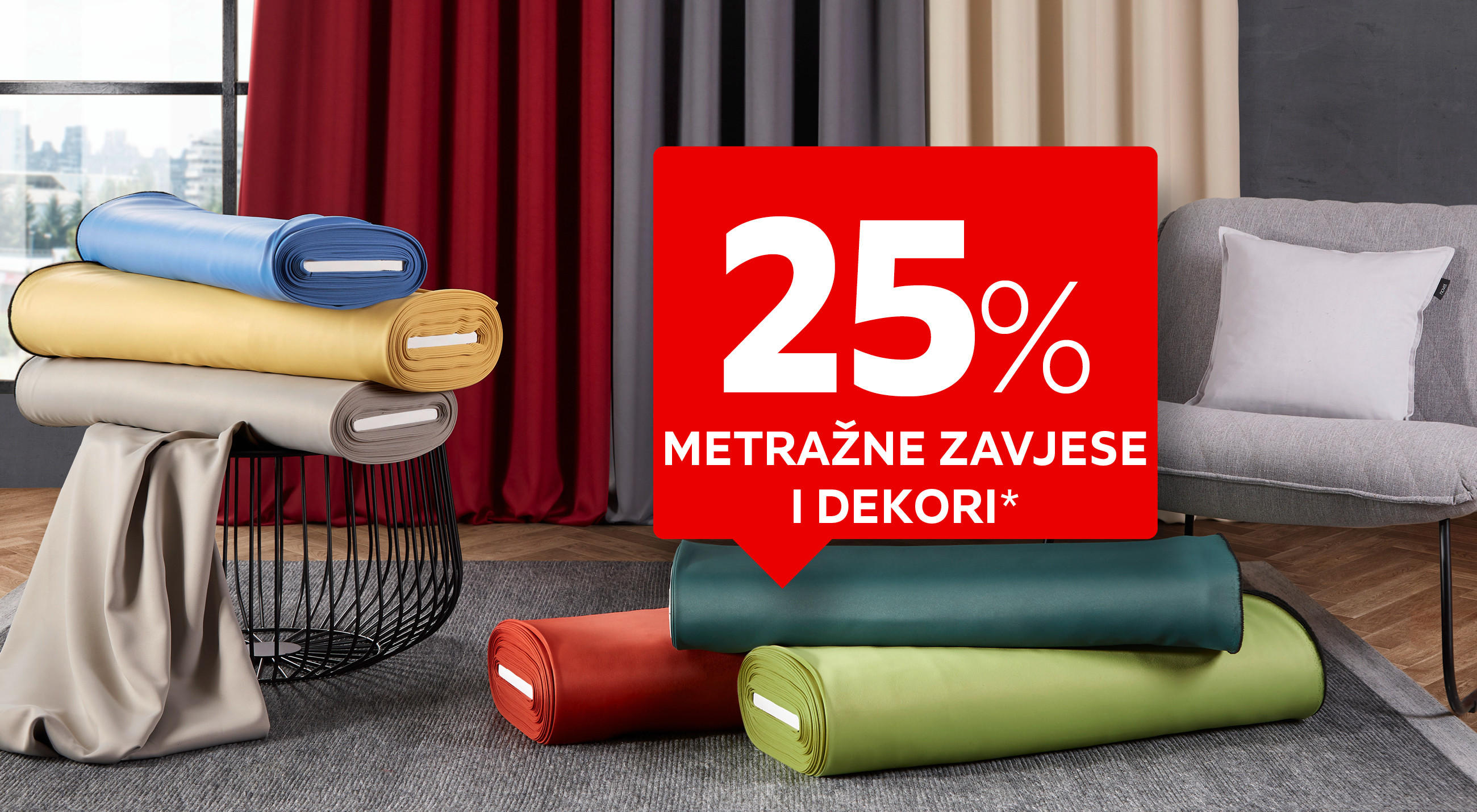 25% metražne zavjese i dekori*