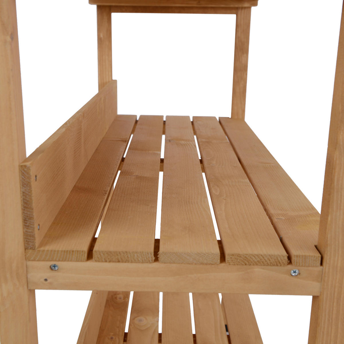 PFLANZTISCH Gärtnertisch Blumentisch mit Metall Arbeitsfläche Garten Holz Natur - Fichtefarben, Holz (76/37/89cm) - Outsunny