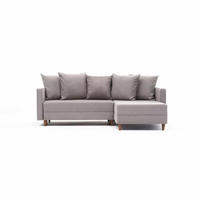 ECKSOFA mit Schlaffunktion, 215 cm Gesamtbreite - Beige/Creme, Holz/Buchenholz (150/215cm) - myHomelando