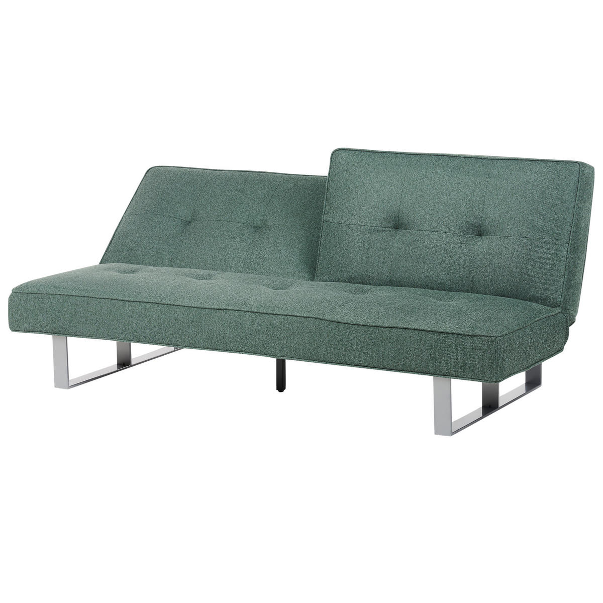 3-SITZER-SCHLAFSOFA grün Dublin - Silberfarben/Grün, Textil (190/38/88cm) - Beliani