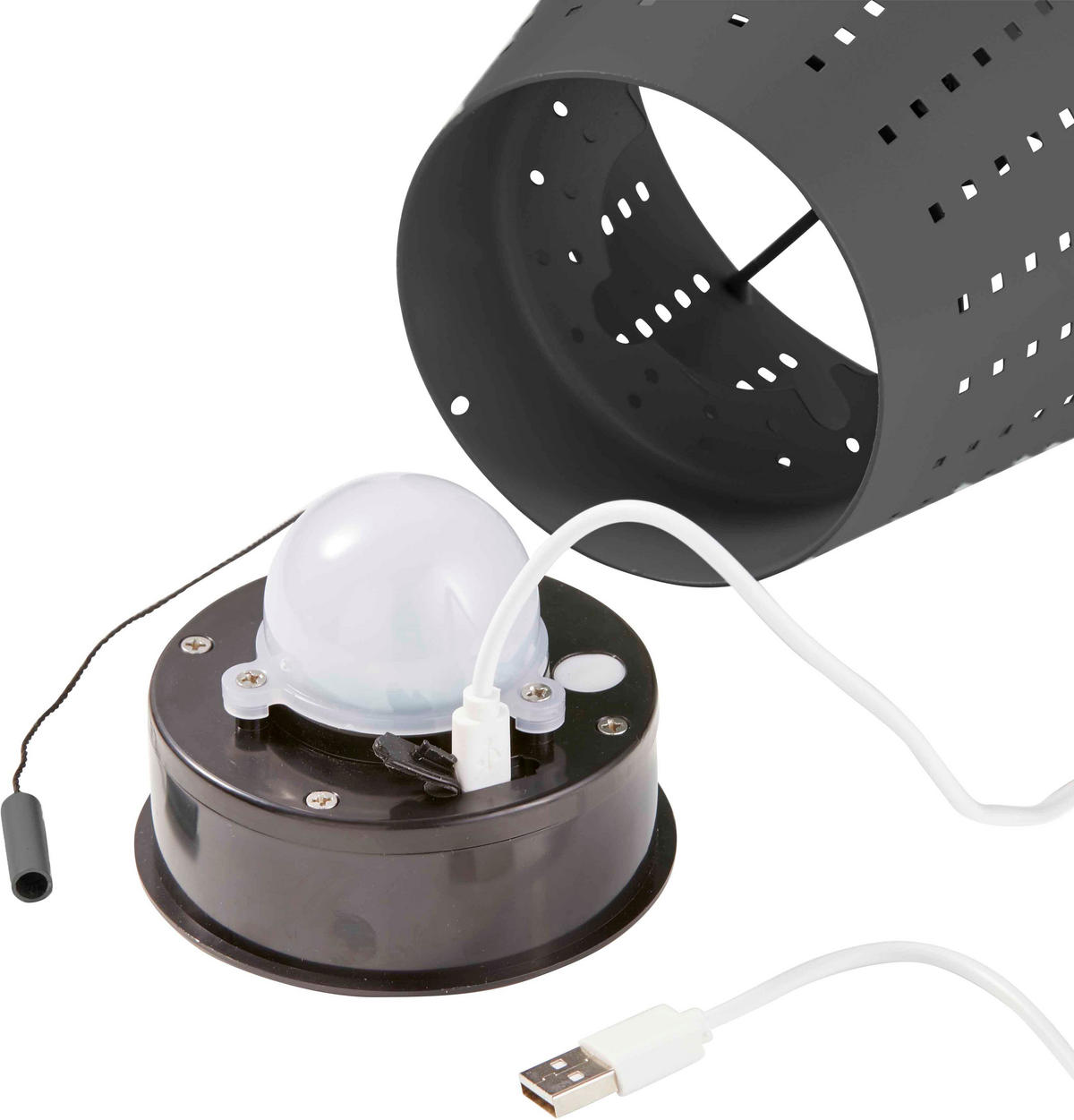 LED-SOLAR-TISCHLEUCHTE - grau, wiederaufladbar mit Dimmfunktion für Innen und Außen - Grau, Metall (24.5/50/24.5cm) - Northpoint