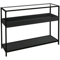KONSOLENTISCH mit 2 Regalen, 100L x 30B x 78Hcm - Schwarz, Kunststoff/Metall (100/30/78cm) - HOMCOM