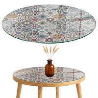 TISCHPLATTE fi90 cm Mosaikmuster mit Ornamenten - Multicolor/Grau, Glas (0.4/90/90cm) - TULUP