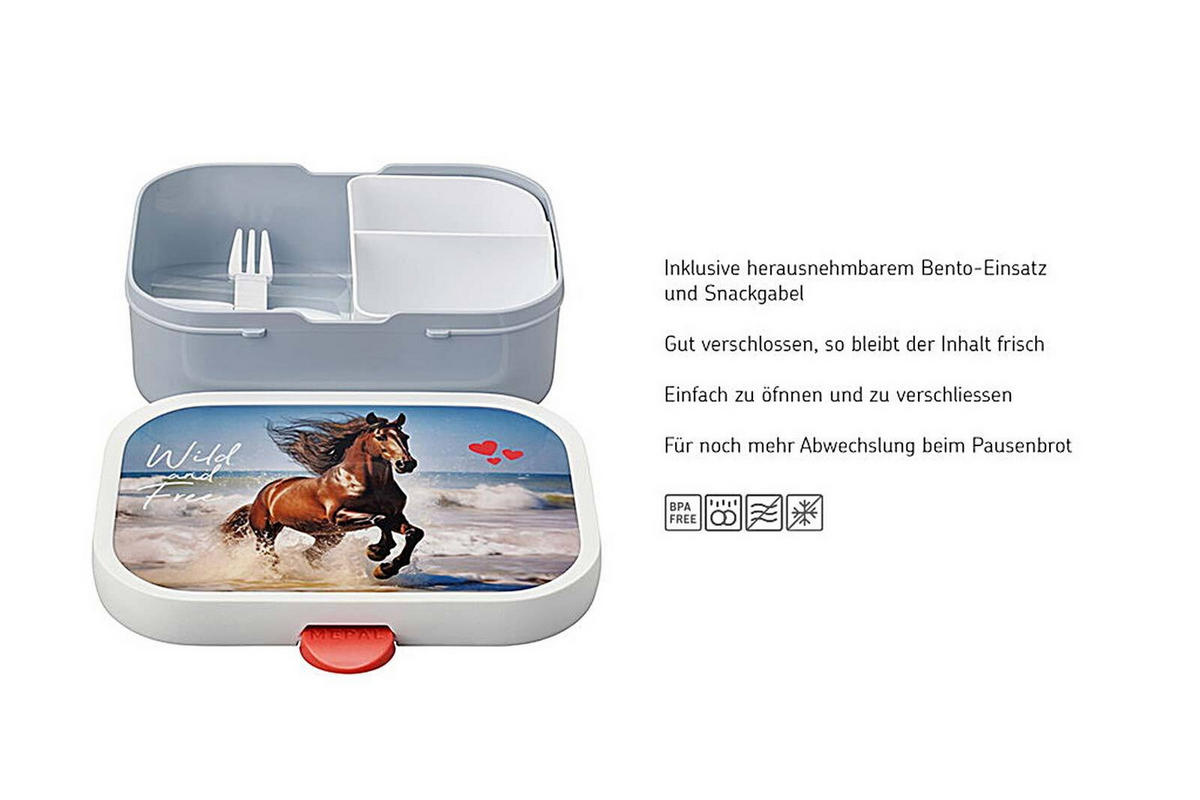 BROTDOSE Campus Wild Horse 700 ml - Hellblau, Kunststoff (13.2/6.1/17.8cm) - Mepal