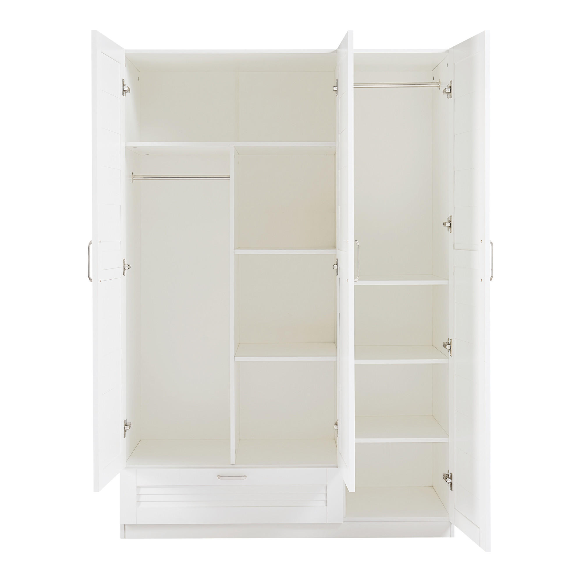 KLEIDERSCHRANK Finning - Weiß, Holzwerkstoff (120/176/52cm) - [en.casa]