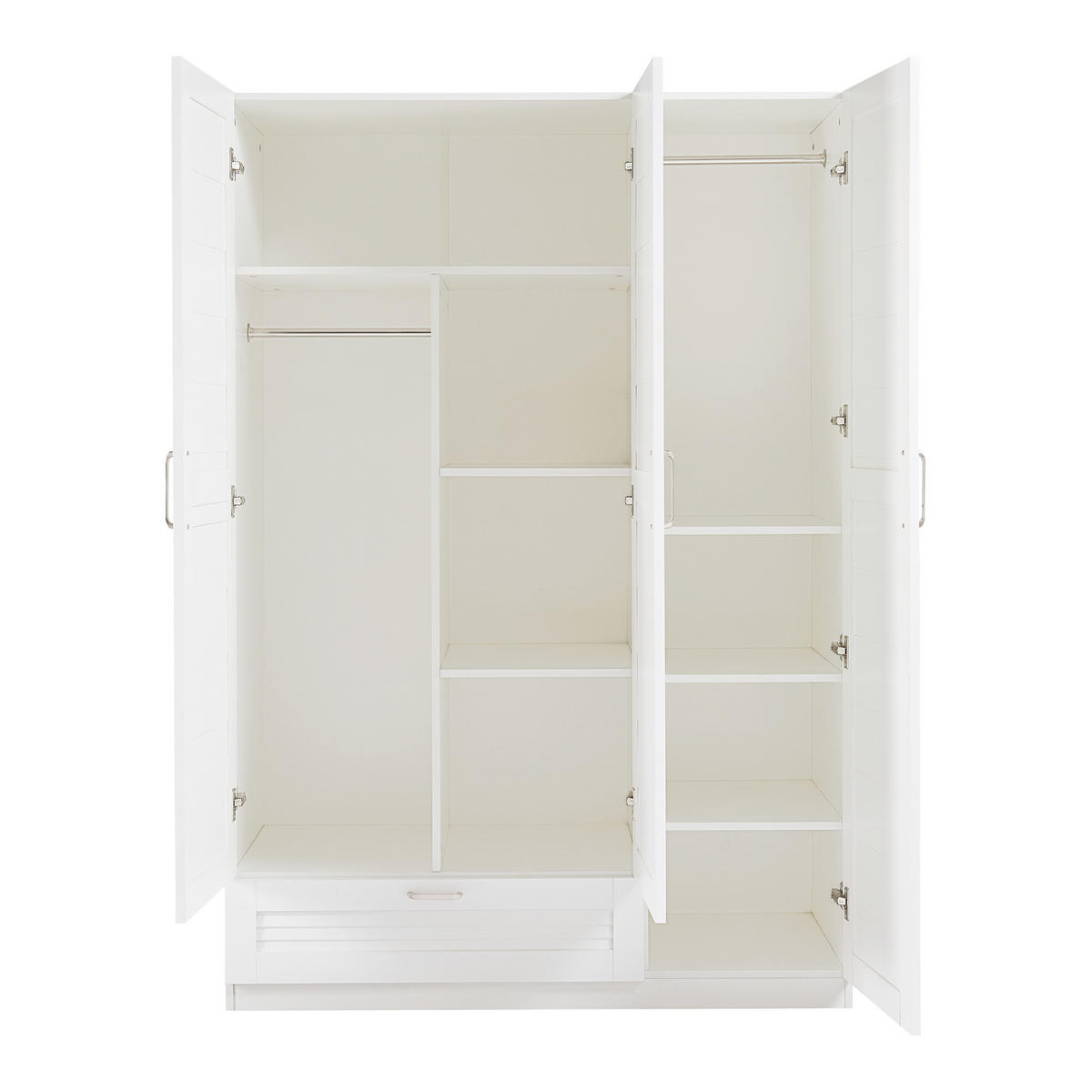 KLEIDERSCHRANK Finning - Weiß, Holzwerkstoff (120/176/52cm) - [en.casa]