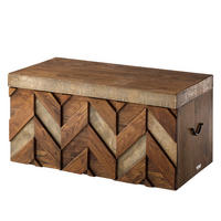 TRUHE - Akazie massiv / Metall - Akaziefarben, Holz (80/40/40cm) - home24