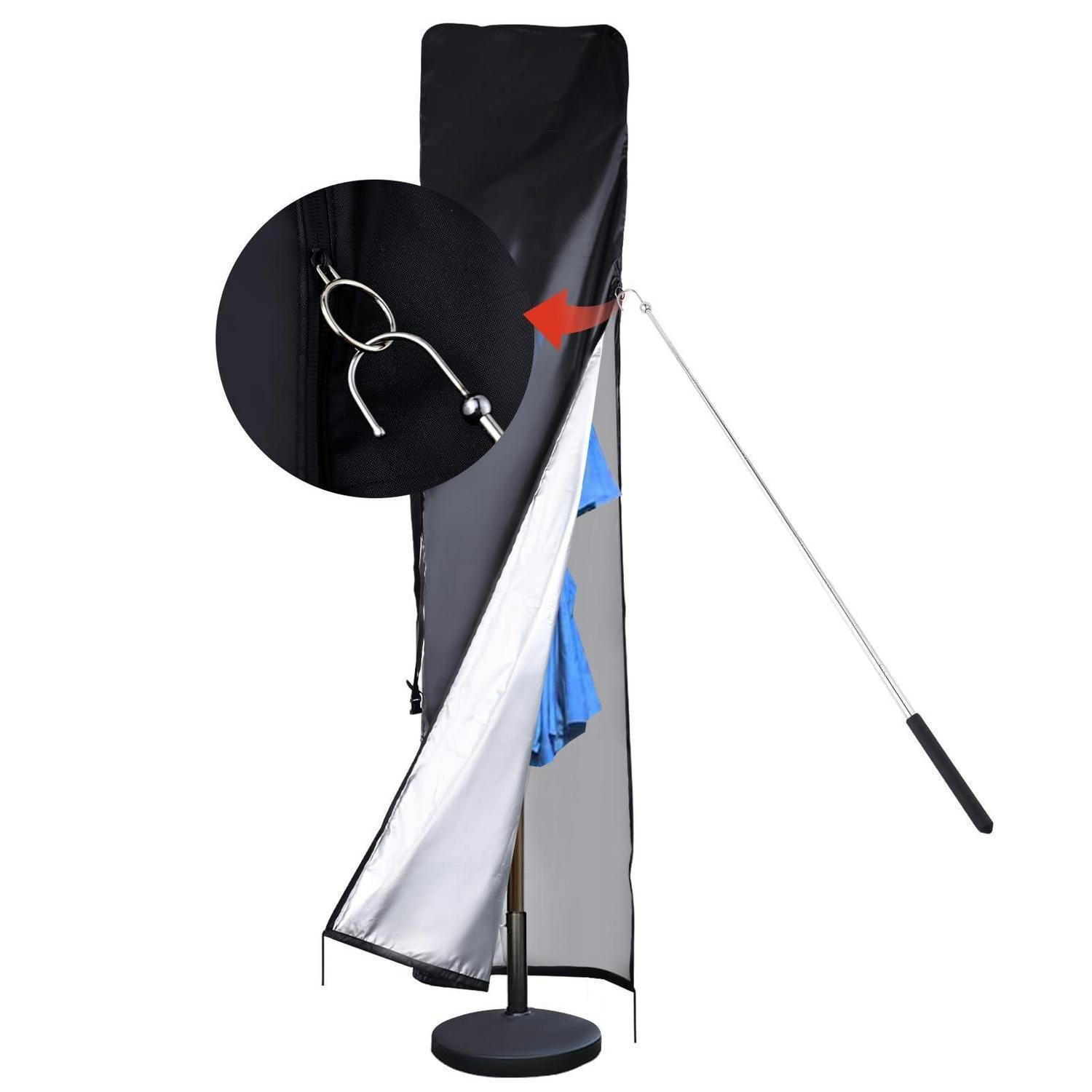 SCHUTZHÜLLE Sonnenschirm 230 cm Wasserdicht 420D Oxford mit Reißverschluss - Schwarz, Kunststoff (62/62/230cm)