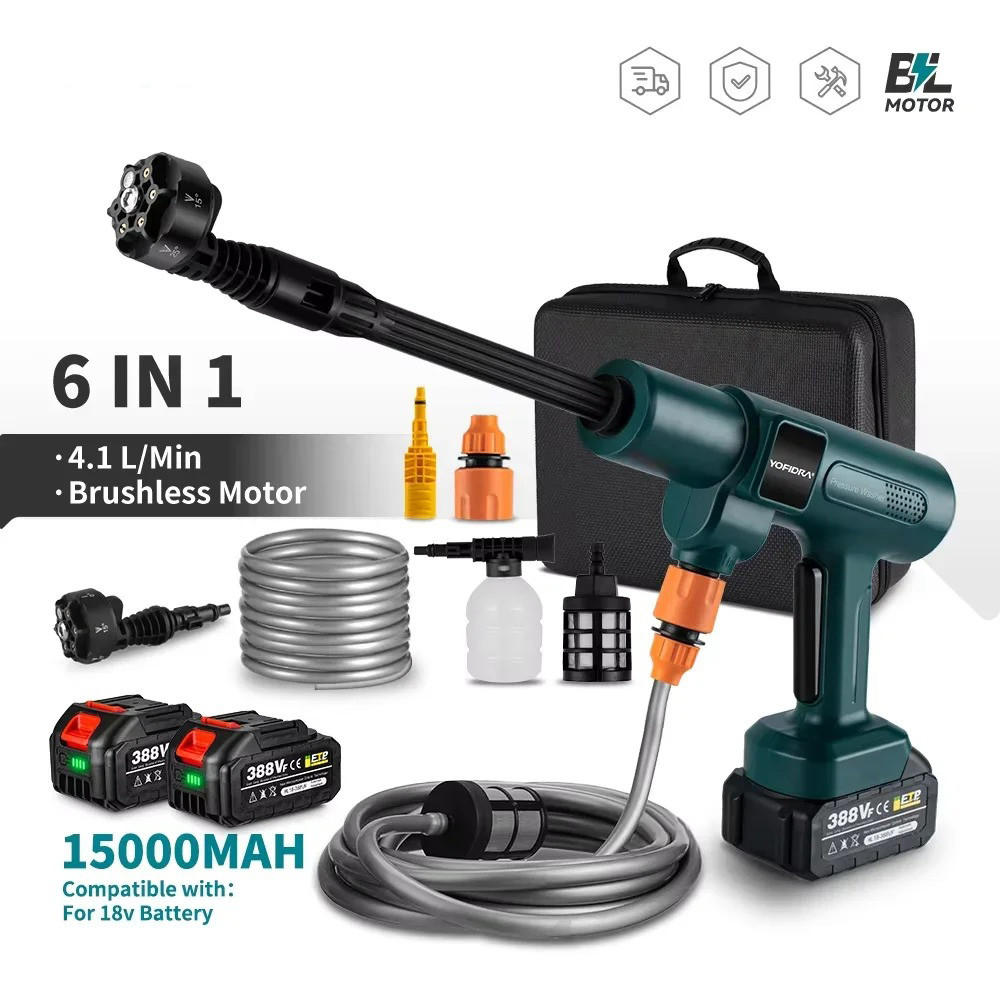 HOCHDRUCKREINIGER 3500W Grün mit 2 Akkus - Grün, Kunststoff (40/20cm) - Coonoor