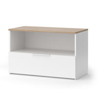 KOMMODE Wido Weiß/Sonoma 80 x 50 cm mit 1 geschlossenem Fach - Weiß, Holzwerkstoff (80/50/40cm) - Vicco