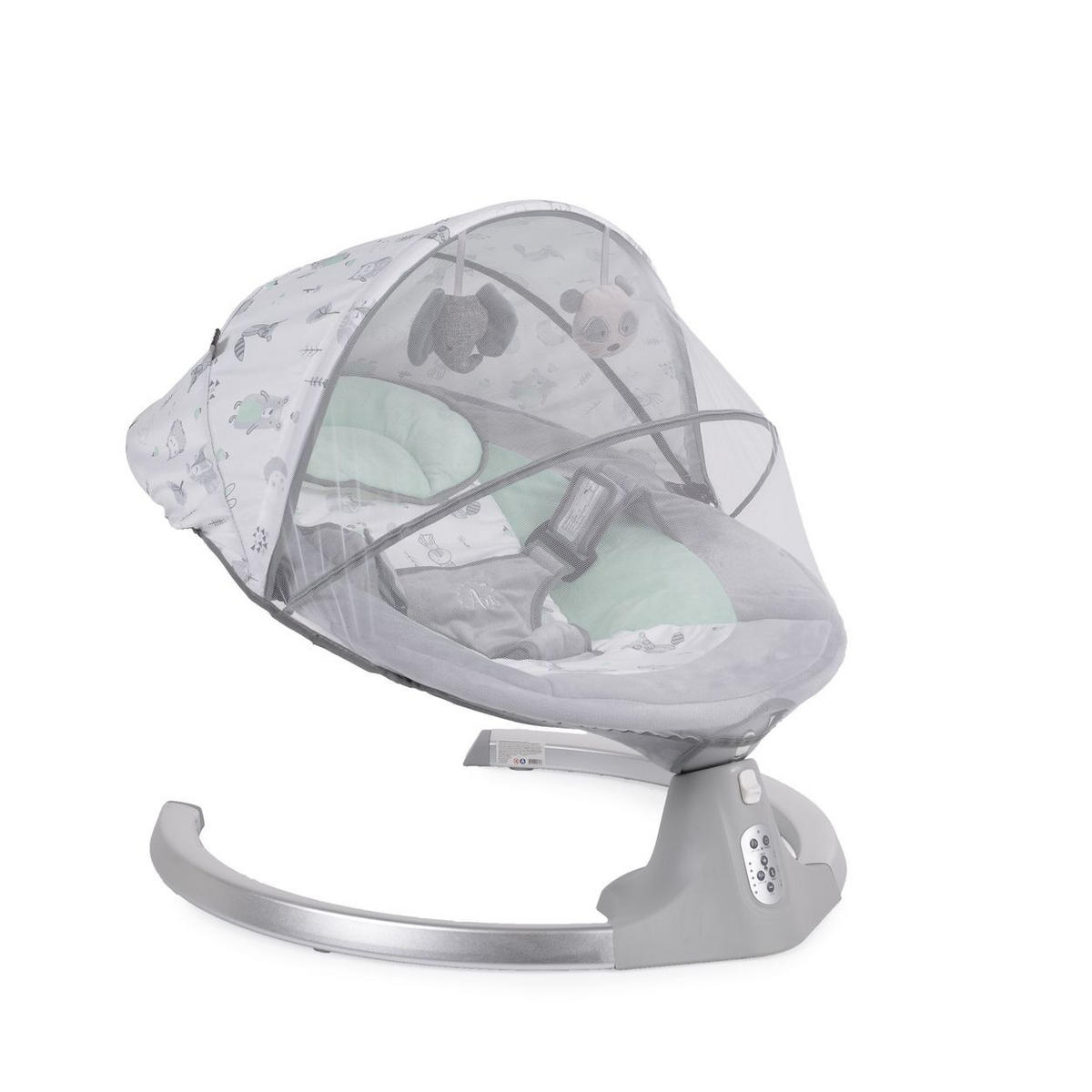 BABYWIPPE Ari grün Bluetooth, 5 Schaukelgeschwindigkeiten, Moskitonetz, 3-Punkt-Gurt - Grün, Metall - Cangaroo