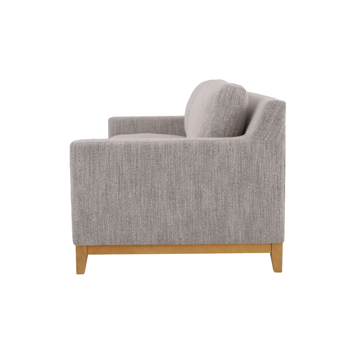 SCHLAFSOFA Tommy, Natur Massiveiche + hellgrauer Stoff - Grau, Holz (98.5/88.5/200cm) - WOODEK