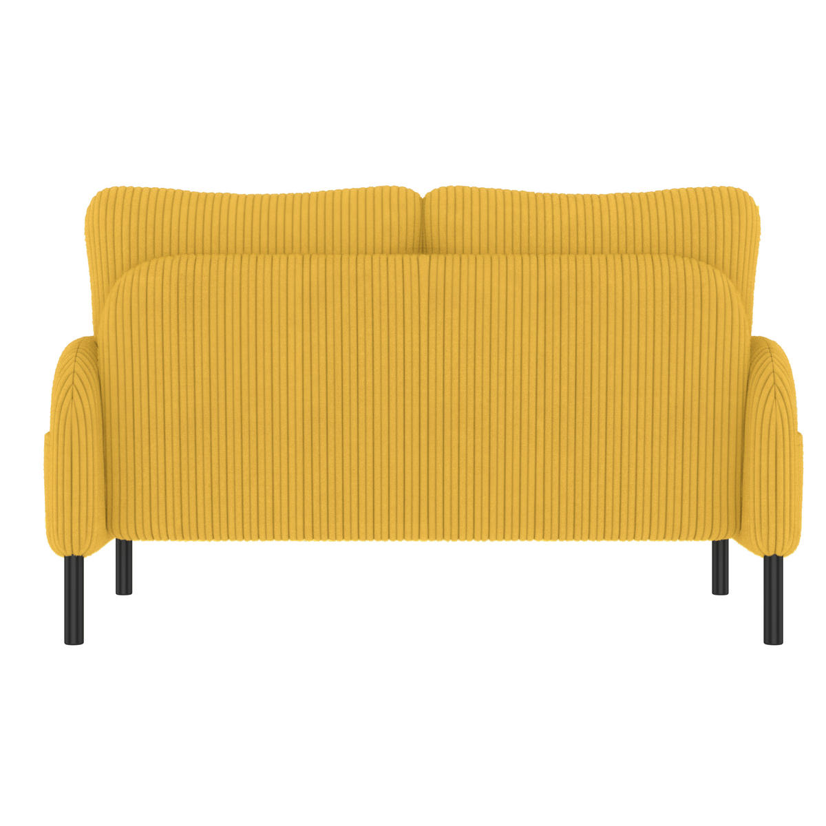 2-SITZER SOFA Cord Gelb mit Seitentasche - Gelb, Textil/Metall (120/79/75cm) - WISHDOR