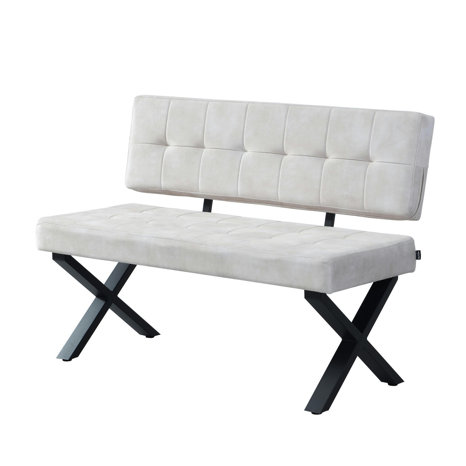 SITZBANK KAREN - Grau, Metall (120/48/56cm) - B&D Home