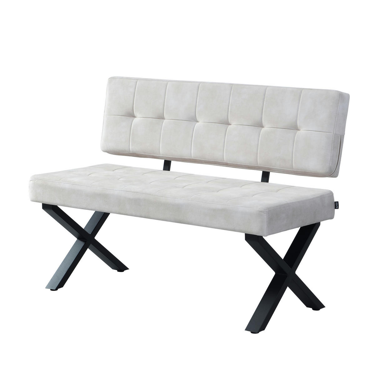 SITZBANK KAREN - Grau, Metall (120/48/56cm) - B&D Home