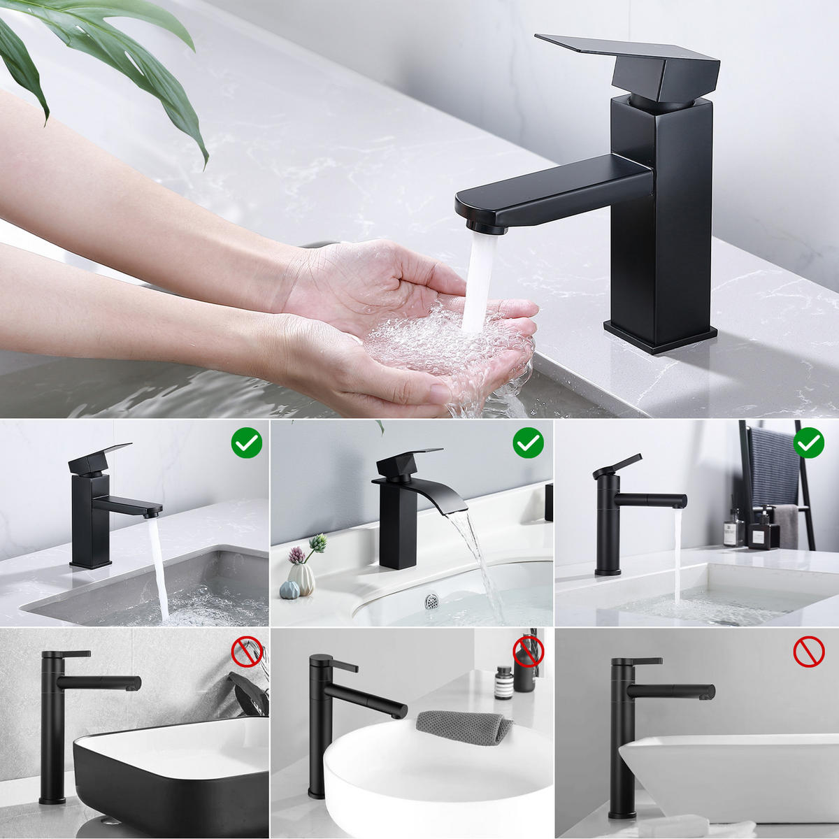 WASCHTISCHARMATUR Aufsatzbecken Schwarz - Schwarz, Metall (19/7/30.5cm) - HOMELODY