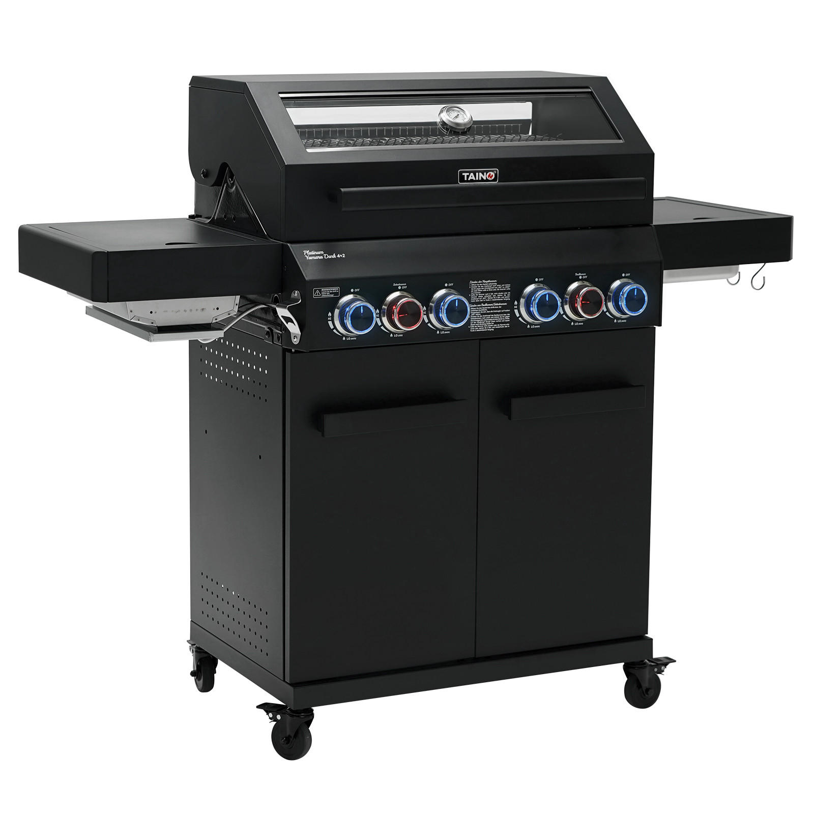 GASGRILL Platinum Yamara Dark 4+2 - Schwarz, Metall (140/117/55cm) - TAINO