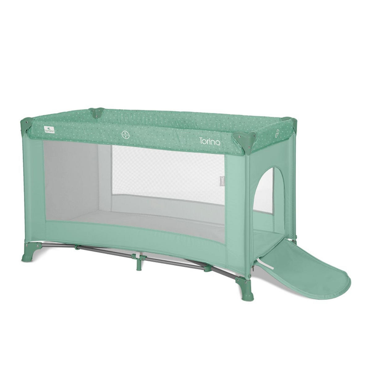 REISEBETT Torino hellgrün Laufstall seitlicher Eingang, Tragetasche, Faltmatratze - Grün, Kunststoff (60/120cm) - Lorelli