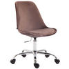 DREHSTUHL Samt braun - Chromfarben/Braun, Textil/Metall (48/81/54cm) - CLP