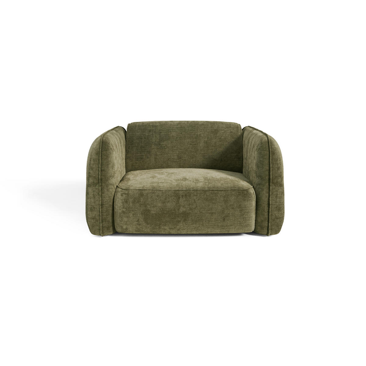 SESSEL LOMI Geprägter Samt Vintage-Grün 118cm - Dunkelgrün/Grün, Textil (118/76/102cm) - Premium Interiors
