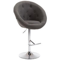 BARHOCKER Landern Stoff chrom dunkelgrau - Chromfarben/Dunkelgrau, Textil/Metall (65/128/57cm) - TPFLiving