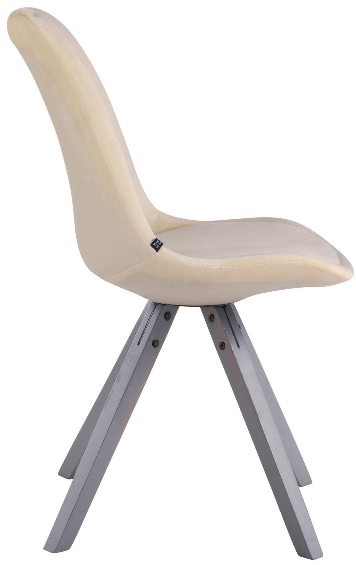 STUHL Samt creme - Creme/Grau, Holz/Textil (48/84/56cm) - CLP