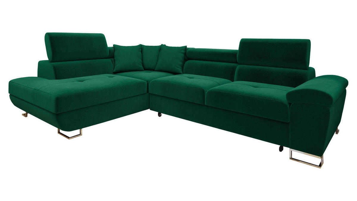 ECKSOFA Cotere, Seite: Links - Waldgrün, Holz/Textil (270/202cm) - MIRJAN24