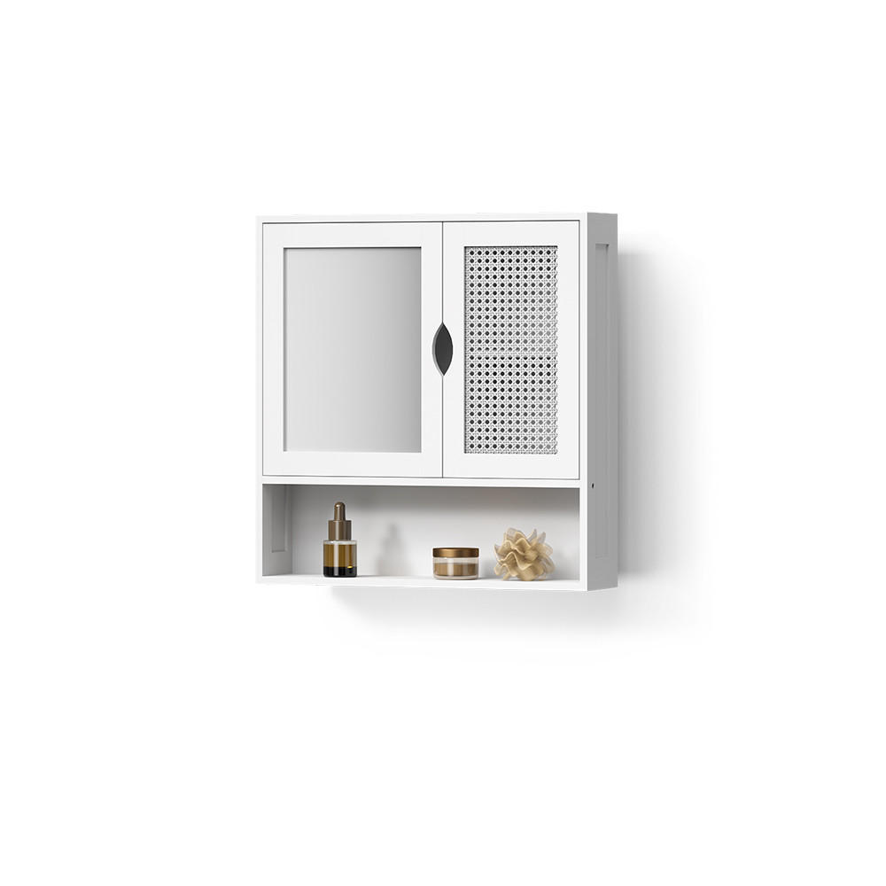Livinity® KOUPELNOVÁ ZRCADLOVÁ SKŘÍŇKA Mincio, Bílá, 56 x 58 cm se 2 dveřmi