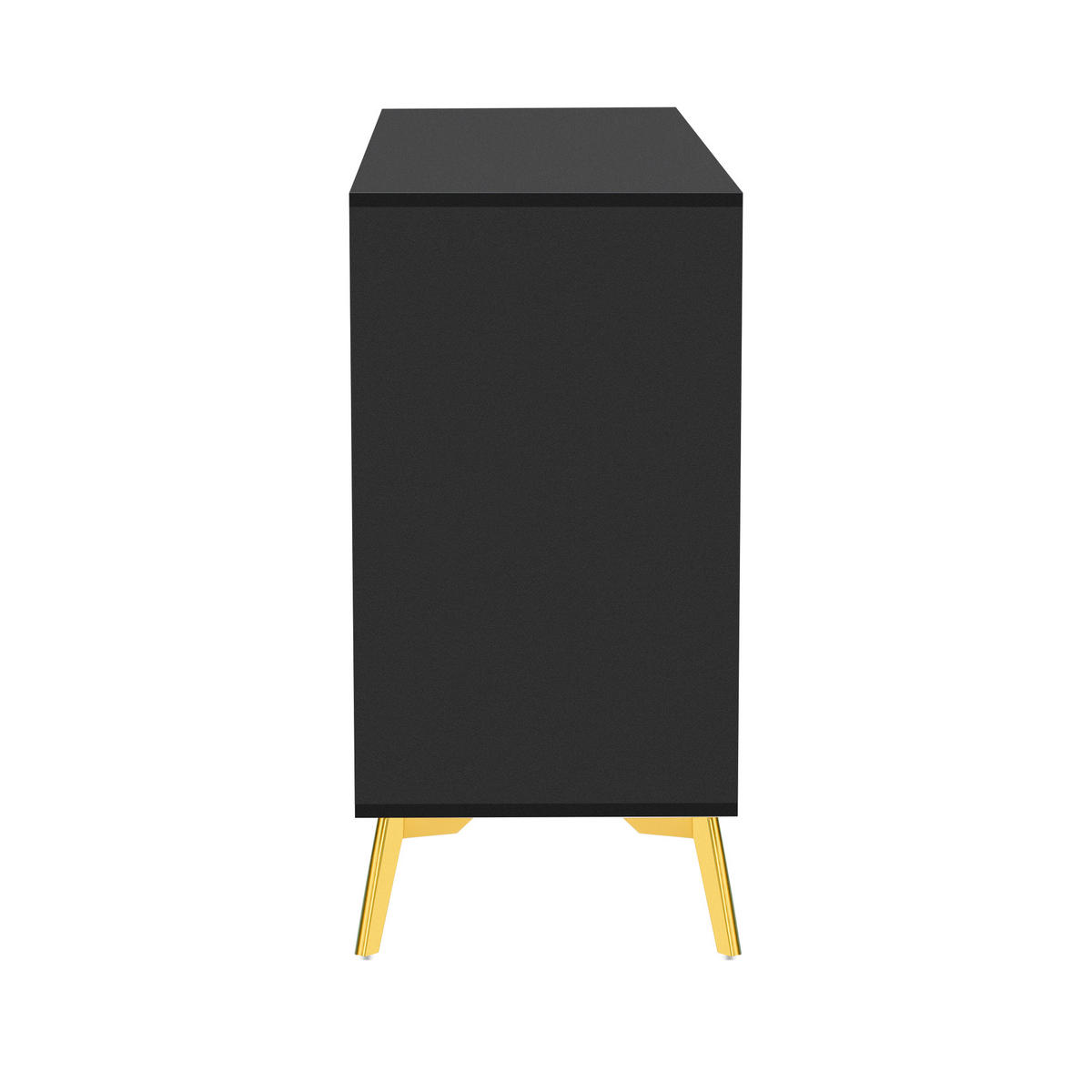 SIDEBOARD Schwarz Gold - Schwarz, Holzwerkstoff (140/80/40cm) - Urban Meuble