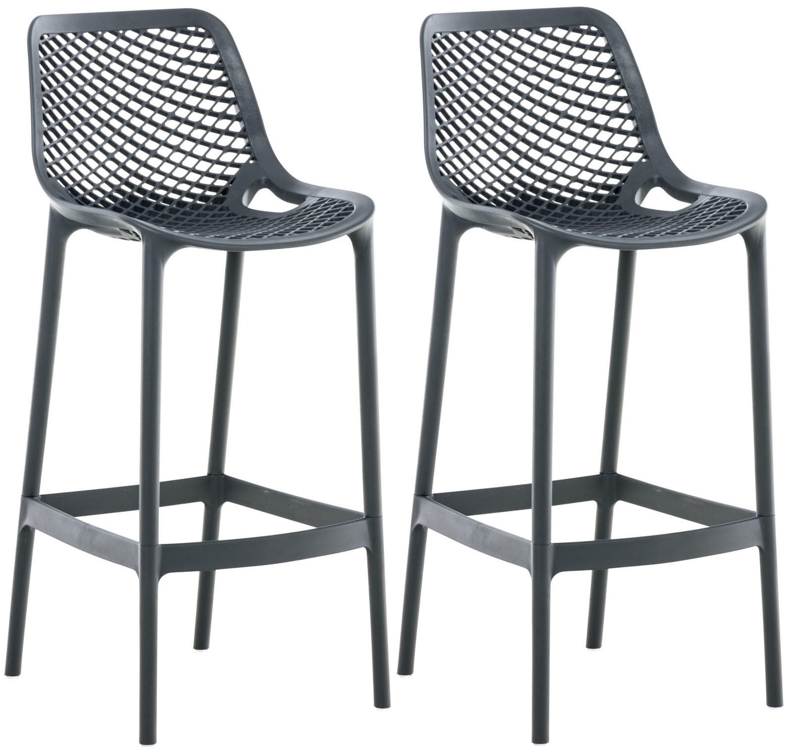 BARHOCKER 2er Set Kunststoff dunkelgrau - Dunkelgrau, Kunststoff (45/105/53cm) - CLP
