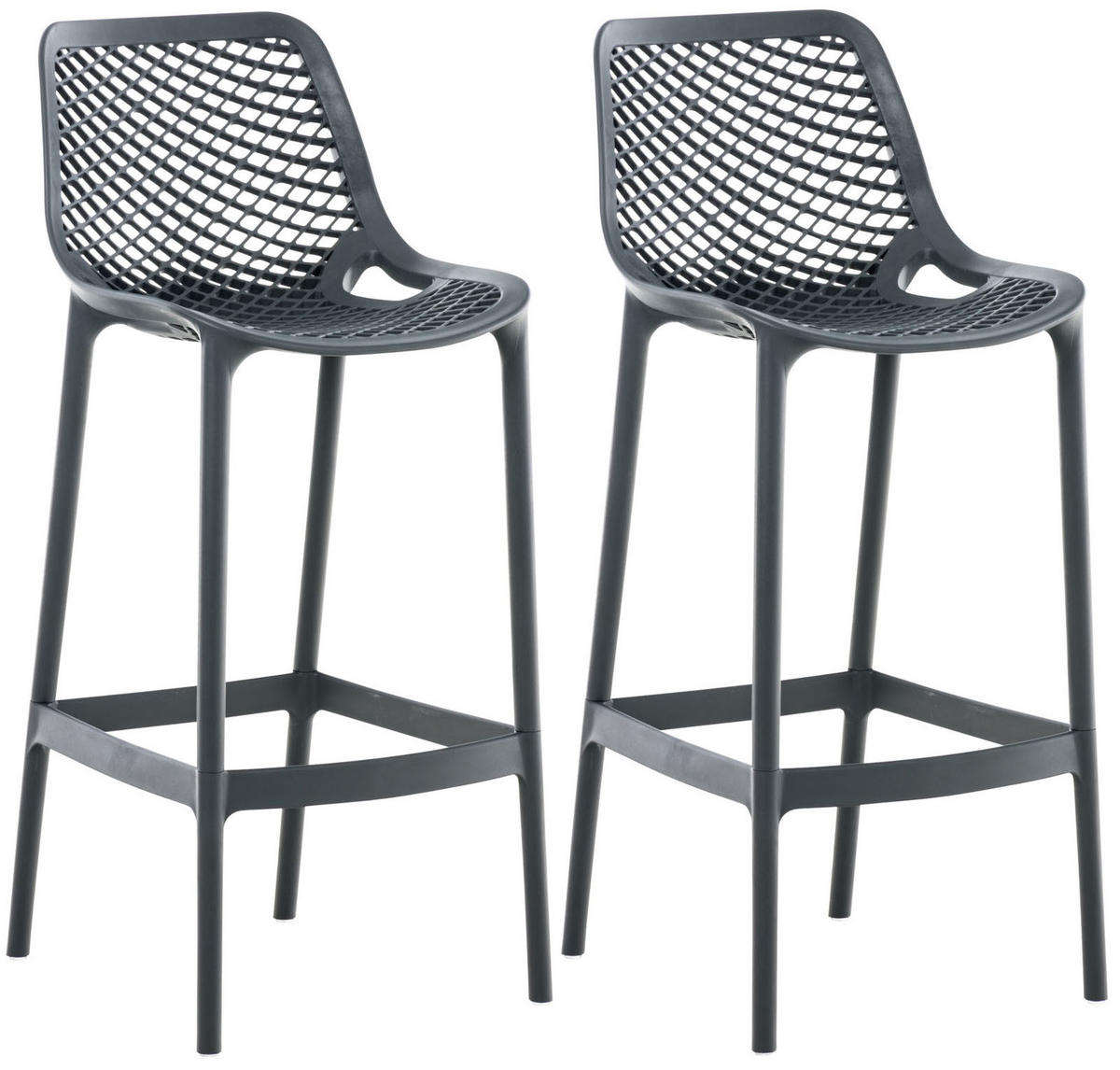 BARHOCKER 2er Set Kunststoff dunkelgrau - Dunkelgrau, Kunststoff (45/105/53cm) - CLP