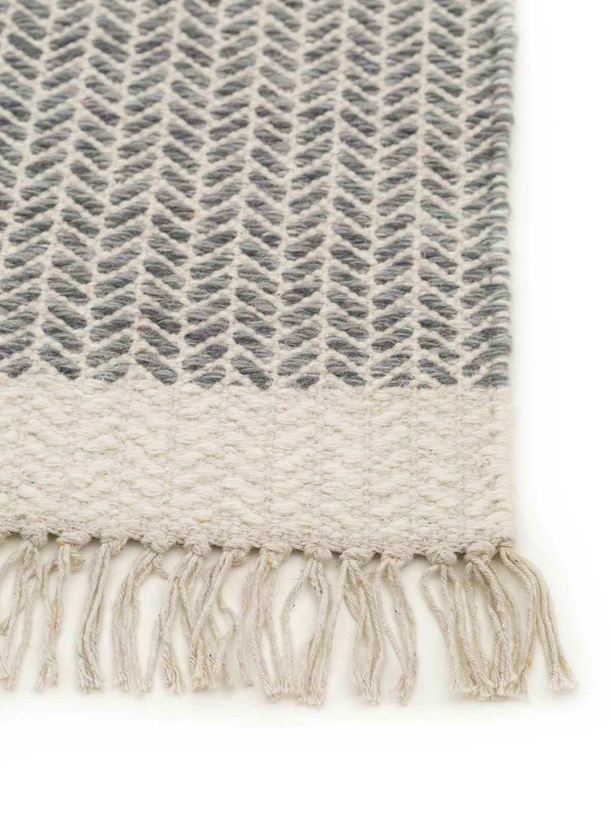 TEPPICH Wollteppich Kim Grau - Grau, Textil (160/1cm) - KUNSTLOFT