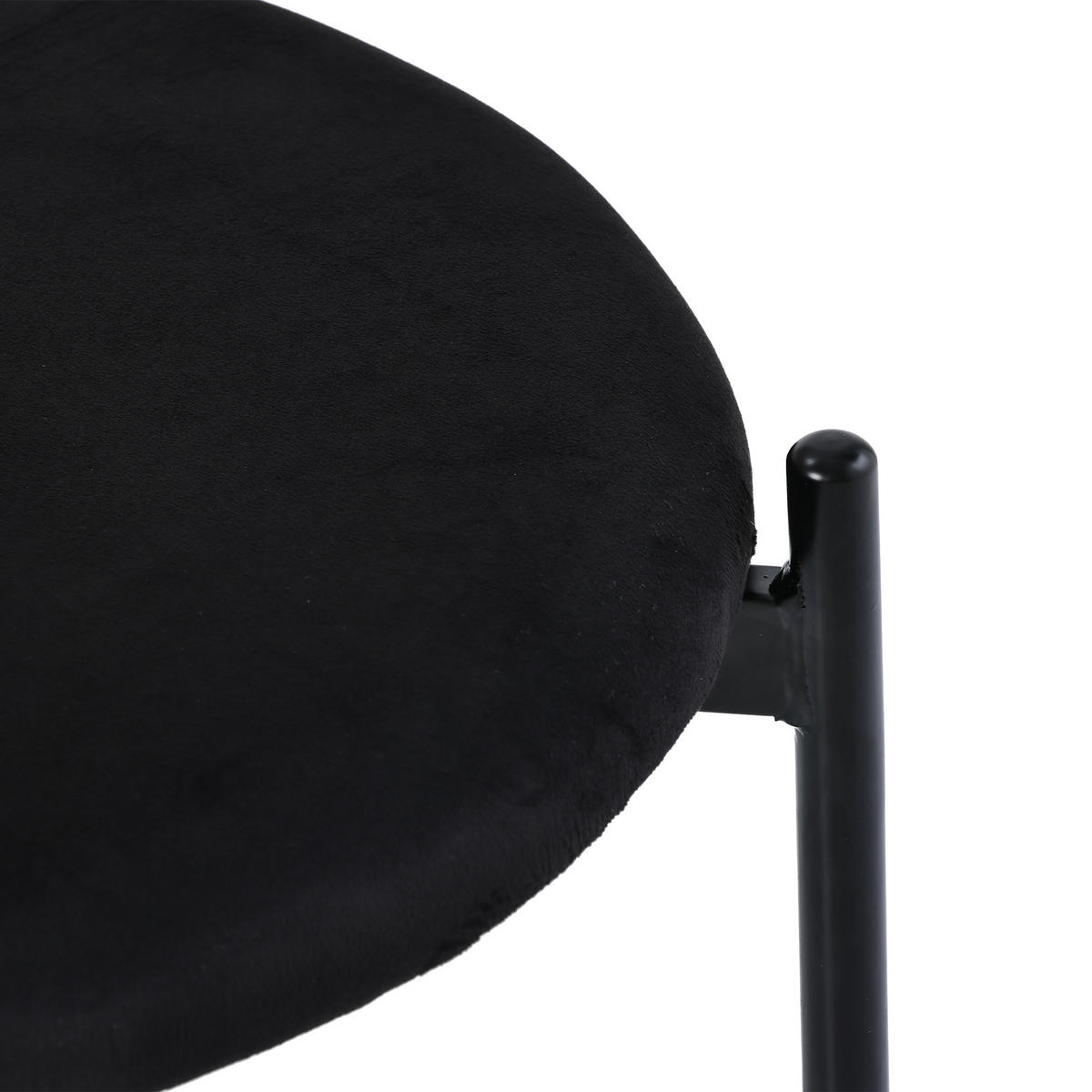 ESSZIMMERSTUHL 6er Set Samt Schwarz Metallbeine Rattan - Schwarz, Textil (51/75/50cm) - FLIEKS